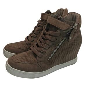Vintage brown gray Steve Madden Wedge sneakers sz 7